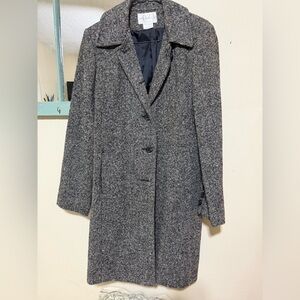 Worthington Black/Gray tweed Trench Coat - Women's Medium.